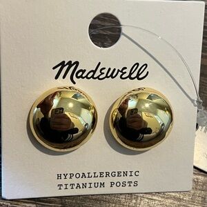 Madewell Shiny Gold Dome Earrings